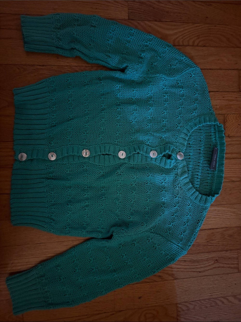 Wooden Ships Teal Knit Button-Front Cardigan